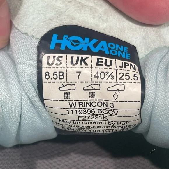 Hoka Light Blue and Purple Running Shoes rincon3 size 8.5 - Picture 7 of 9